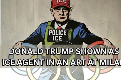 Donald Trump Shown As ICE Agent in An Art in Milan